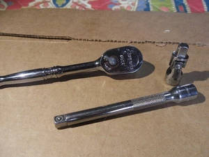 Snap On Standard Handle 1/4" Drive Ratchet T72, Extension TMXK4, & Swivel TMU8B - Picture 1 of 23