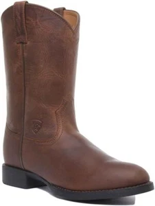 Ariat Heritage Roper Mid Cafl Pull On Leather Western Boot In Brown UK 3 - 9 - Picture 1 of 6