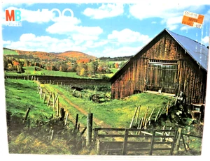 Vintage MB Wheelock Vermont Puzzle 1500PCS English A-Frame Barn Weather Fall New - Picture 1 of 7