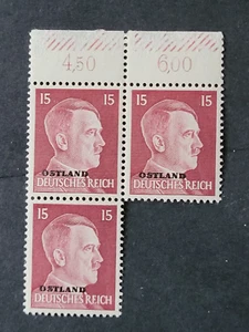 Nazi Occupation of the East - Ostland - 15pf block of 3 - Mi 9 MNH (**) - Picture 1 of 1