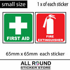65mm First Aid Fire Extinguisher Decal Sticker Set Warning Decals 