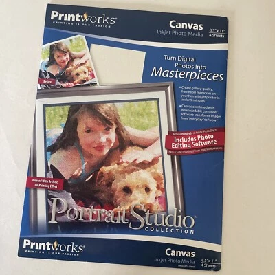 Printworks Photo Paper, Canvas, 8.5 x 11, 17 mil Thickness, 4 Sheets/Pack - 0064 - Image 1 of 4