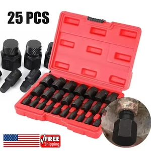 25Pcs Screw Extractor Set Hex Head Multi-Spline Easy Out Bolt Extractor Set NEW - Picture 1 of 11