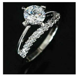 ANILLO DE ORO BLANCO PARA BODA, ANIVERSARIO,COMPROMISO CON CIRCONIO - Imagen 1 de 2