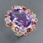 Natural Gemstone 23 Ct Amethyst Ring 925 Sterling Silver Size 775 R343941
