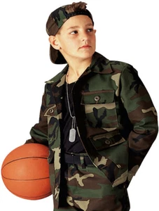Kids Military Camouflage BDU Shirt Childrens Army Fatigues Coat Uniform Top - Picture 1 of 8
