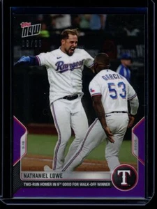 2022 Topps Now #200 Nathaniel Lowe Purple Parallel Card #d 9/25 - Picture 1 of 2