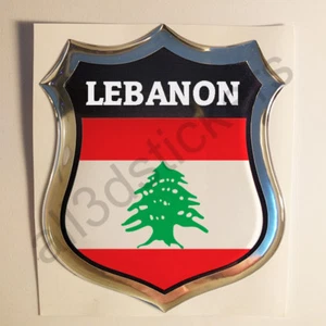 Sticker Lebanon Emblem 3D Resin Domed Gel Lebanon Flag Vinyl Decal Car Laptop - Bild 1 von 1