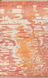 Thick-Plush Abstract Modern Moroccan Oriental Area Rug Hand-knotted Wool 9x13 ft - Picture 1 of 12