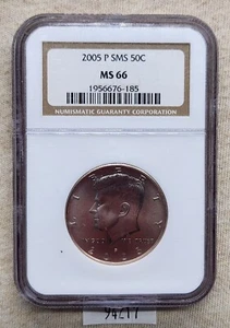 WPCoins ~ 2005-P SMS 50 Cent Kennedy Half Dollar NGC MS66 - Picture 1 of 5