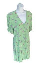 M&S X GHOST GREEN MIX FLORAL X-NECK MINI TEA DRESS - Picture 1 of 6