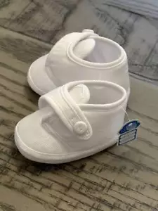 Newborn Infant Baby Boy White Crib Shoes Will'beth NWT sz0 Babies Dolls - Picture 1 of 1