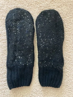 Guantes de lentejuelas negros GAP KIDS para niña talla grande (10) Foto 1 de 2