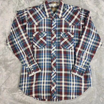 Camisa Outlaw Western Para Hombre Perla A Presión Abotonada Multicolor Cuadros GRANDE 16-16.5 Foto 1 de 4