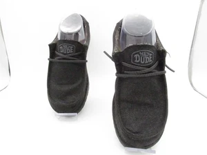 Hey Dude Wally Youth Basic Black Kids Comfort Slip On Shoes sz YT5 - Picture 1 of 9