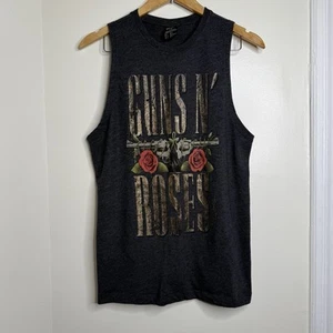 Guns N’ Roses Sleeveless T Shirt Women’s Size Large Dark Gray - Picture 1 of 8
