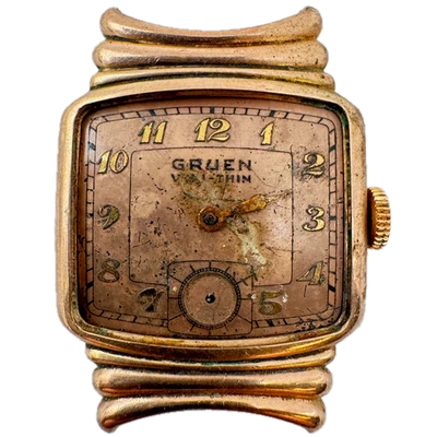 Reloj Pulsera Mecánico Hombre Vintage Gruen 406 447 "Banner" 406 10k Rosa GF Foto 1 de 4