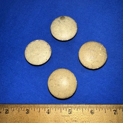 4 Round Wood Old Drawer Pulls Nice Look! Bureau Cabinet Etc. - Image 1 of 4