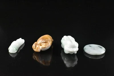 T1767: Estatua japonesa de piedra jade/joyas verduras venta paquete arte budista Foto 1 de 4