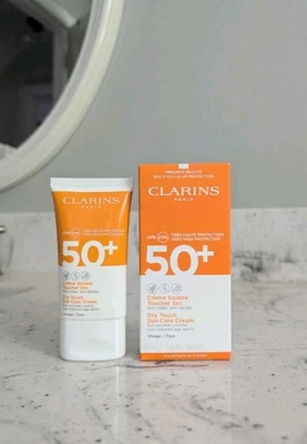 NEW Clarins Sun Care Cream Dry Touch 50+ UVB FACE 1.7oz/ 50 ml - Image 1 of 2