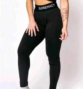 Supremacy Leggings da donna Core Run - Nero, taglia S (8UK) - Foto 1 di 9