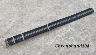 Genuine OEM Chopard Mille Miglia 21mm Black/Grey Canvas Watch Strap & Buckle  - image 1 of 4