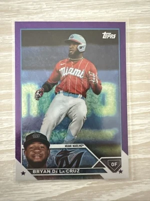 2023 Topps Series 2 - Bryan De La Cruz #599 Purple Foil /799 - Image 1 of 2