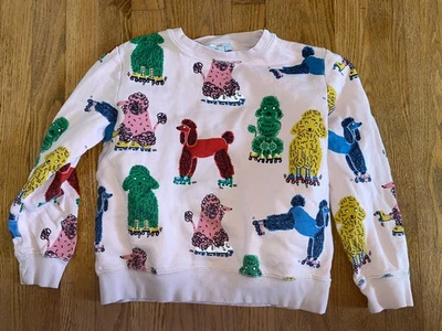 Stella McCartney Girls Sweatshirt Size 10 PINK All Over POODLE DOG Print - Image 1 of 4