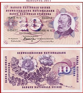 SUIZA 10 FRANCOS FRANCOS 7 2 1974 P 45t (3) UNC envío gratuito desde 100$ - Imagen 1 de 3
