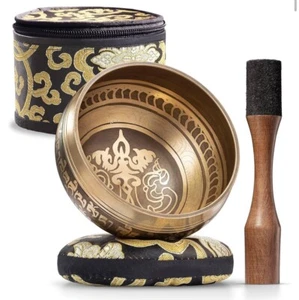 Silent Mind - Tibetische Klangschale / schwarze Dankbarkeitsschale mit Etui - Bild 1 von 1