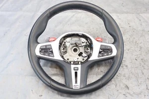 2021 BMW M5 F90 4.4L V8 OEM BLACK LEATHER STEEERING WHEEL ASSY #1551 - Picture 1 of 12
