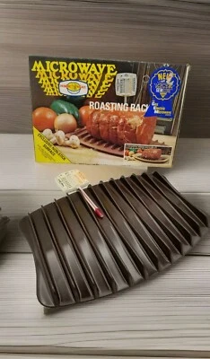 Nordic Ware Microwave Brown Roasting Meat Rack & Vintage Box Thermometer Prop - Image 1 of 4