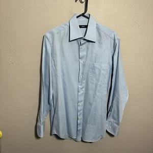 Hugo Boss Dress Shirt Mens 15-32/33 Blue Cotton Button Up Designer - Picture 1 of 5