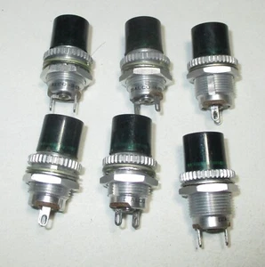Dialco No. 9830 2 pin Panel Indicator Round Green Light Lamp Sockets 6 Pcs NOS - Picture 1 of 4