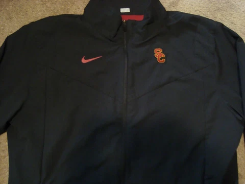 Nike USC Trojans Men's On-Field Jacket Sz. L Black Pre-Owned Football Cover