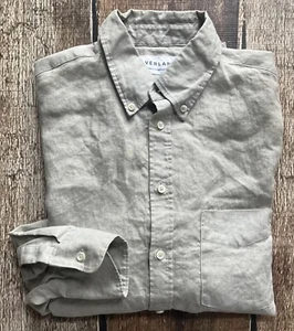 EVERLANE LONG SLEEVE 100% LINEN SHIRT BLOUSE TOP BEIGE WOMENS MEDIUM EXCELLENT - Picture 1 of 7