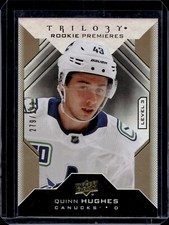 2019-20 Upper Deck Trilogy #146 Quinn Hughes 279/299 ROOKIE PREMIERES Canucks