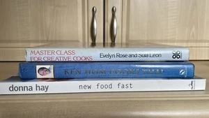 3 Cookery Books Donna Hay, Ken Hom, Rose & Leon - Picture 1 of 2