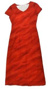 Klassisches Maxikleid Damen Größe 12 rot formell fließend V-Ausschnitt EUC! - Bild 1 von 5