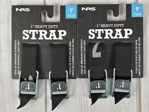 NRS 2 pares (4 en total) 1 ft (1') correas de amarre de alta resistencia 500 lb límite de carga negras - Imagen 1 de 6