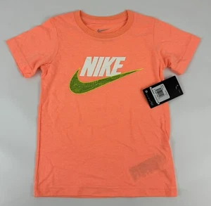 NEW Nike Basketball Graphic Short Sleeve Cotton T-Shirt Sz 5-6 Yrs Orange Boy’s - Picture 1 of 7