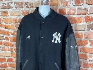 2003 New York Yankees varsity Jacket sz 2XL NWT 100th Anniversary Adidas leather - Picture 1 of 10