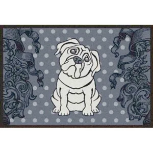 Waschbare Fußmatte - Mops silber  50x75 cm - Wash+Dry Fußabstreifer Bodenmatte - Bild 1 von 4