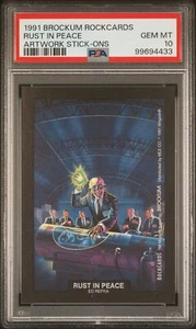 1991 RockCards Brockum ART Stick-On Megadeth Rust IN Peace PSA 10 GEM MINT - Picture 1 of 2