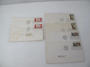 RARE VINTAGE 1963/64 LOT 6 US STAMPS, FIRST DAY ISSUE COVER DESIGNED CLEVERS - Bild 1 von 7