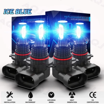 For Chevrolet Express 2500 1996-2021 Combo 4x 9005+9006 High Low Beam Blue 8000K — 第 1/4 张图片