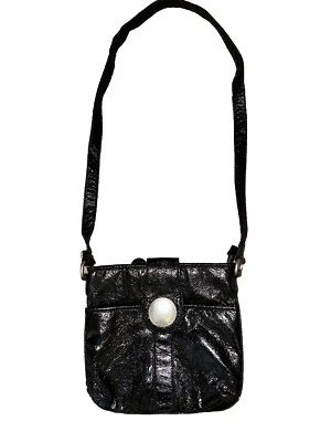 United Colors of Benetton Black Patent Crossbody Bag Purse Handbag 90s Y2K - Image 1 of 4