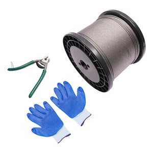 T316 1100Ft Cavo Acciaio Inox 1/8" Ringhiera Cavo Fune 7x7 - Foto 1 di 24