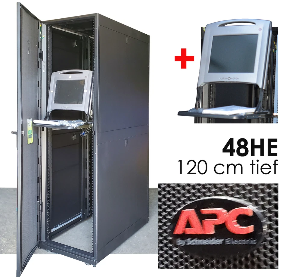 19 " 48cm 48HE APC Network Cabinet Server Tower + Monitor 120cm Deep Perfect SS8 - Image 1 of 1