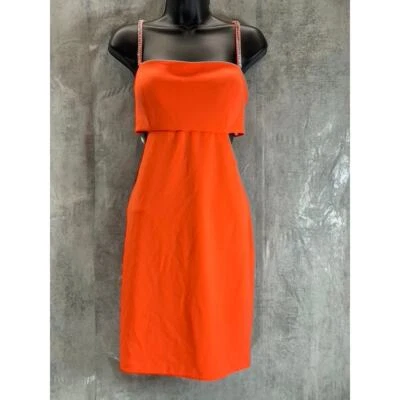 Mini Vestido AQUA FORMAL Para Mujer Naranja Recorte Lateral Adornado Correa Vaina Foto 1 de 4